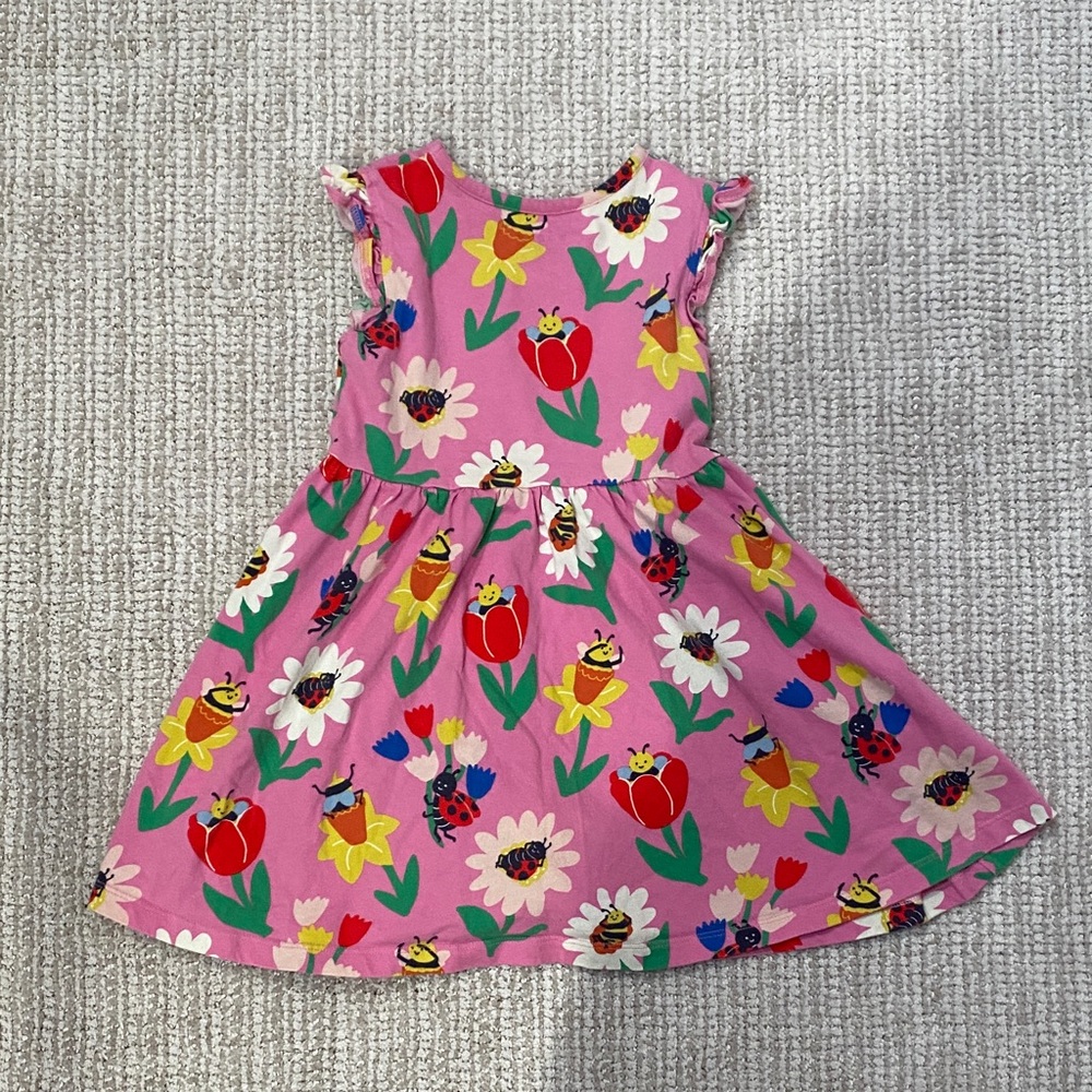 Mini Boden Pink Dress with Colorful Floral Print - Picture 5 of 5